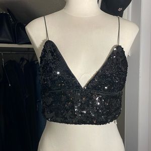 Black going out sparkly top